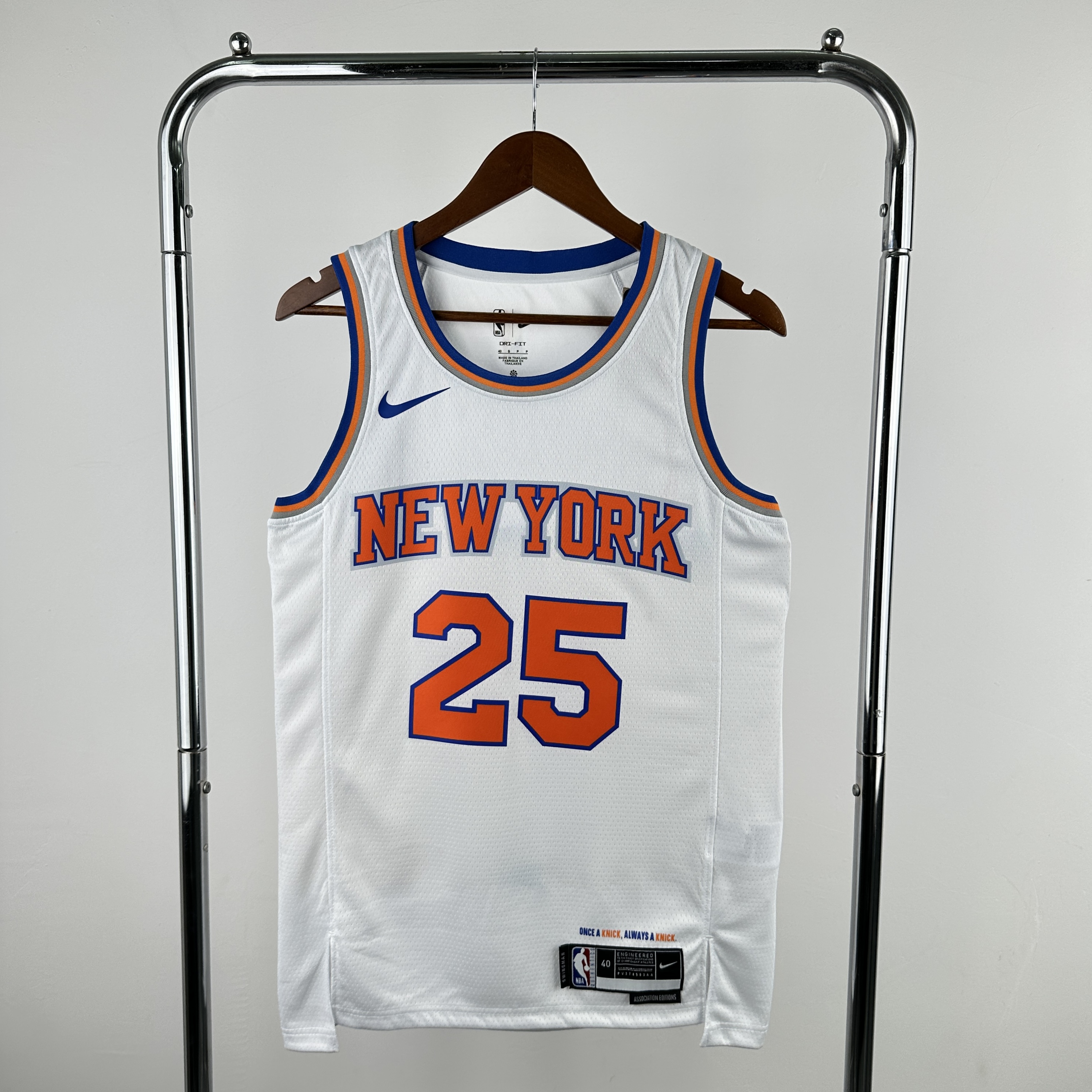 Men New York Knicks #25 Bridges White Season Nike 2025 NBA Jersey->los angeles clippers->NBA Jersey